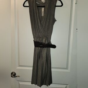 Worthington Gray Maxi Dress with Black Belt